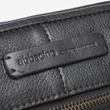 Mini leather crossbody bag in silver