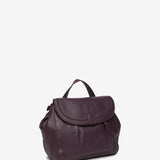 Purple leather shoulder bag