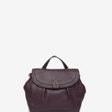Purple leather shoulder bag