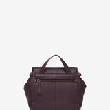 Purple leather shoulder bag