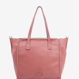 Large shopper bag in pink leather