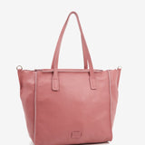 Large shopper bag in pink leather