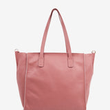 Large shopper bag in pink leather