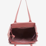 Large shopper bag in pink leather