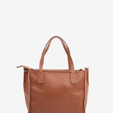 Small shopper bag in cognac leather