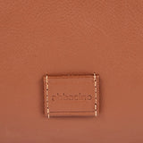 Small shopper bag in cognac leather