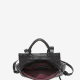 Schwarze Lederhandtasche