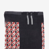 Geometric print wool scarf in grey