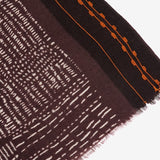 Brown geometric print wool scarf
