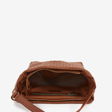 Hobo-Tasche aus geflochtenem Leder in Cognac.