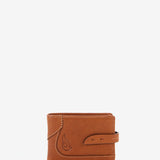 Cognac leather card holder