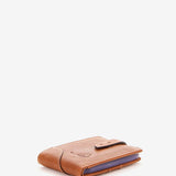 Cognac leather card holder