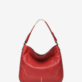 Red leather shoulder bag