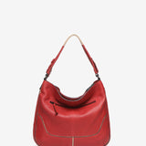Red leather shoulder bag