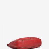 Red leather shoulder bag