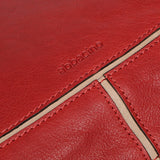 Red leather shoulder bag