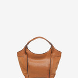 Small leather shopper bag in cognac