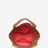 Small leather shopper bag in cognac