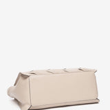 Beige geflochtener Leder-Shopper