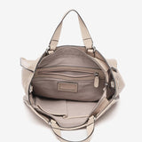 Beige geflochtener Leder-Shopper