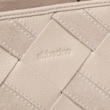 Beige geflochtener Leder-Shopper