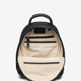 Black leather backpack