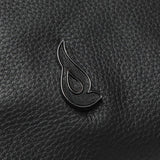 Black leather backpack