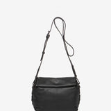 Black leather shoulder bag