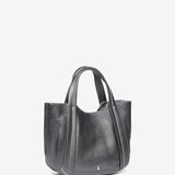 Leather handbag in silver