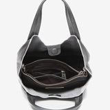 Leather handbag in silver