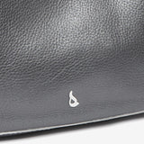 Leather handbag in silver