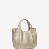 Gold leather handbag