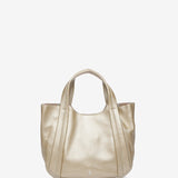 Gold leather handbag