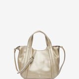 Gold leather handbag
