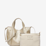 Gold leather handbag