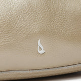Gold leather handbag