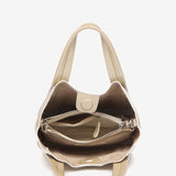 Small leather handbag in gold