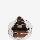 White leather shoulder bag