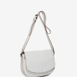 Large white leather crossbody bag