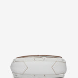 Large white leather crossbody bag