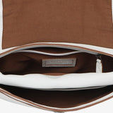 Large white leather crossbody bag