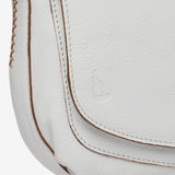 Large white leather crossbody bag