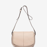 Large beige leather crossbody bag