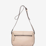 Large beige leather crossbody bag
