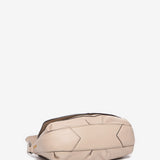 Large beige leather crossbody bag