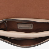 Large beige leather crossbody bag
