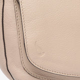 Large beige leather crossbody bag
