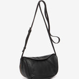 Small leather shoulder bag in black