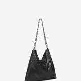 Black metal mesh shoulder bag
