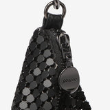 Black metal mesh shoulder bag